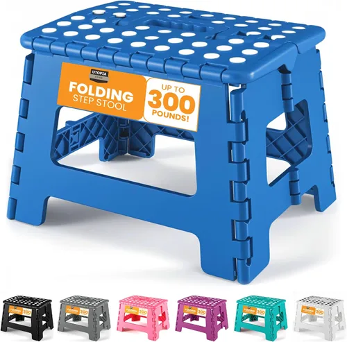 Miniatura 9 de Utopia Home - Taburete plegable, taburete de pie de 9 pulgadas de ancho, soporta hasta 300 libras, de plástico ligero para cocina, baño y sala