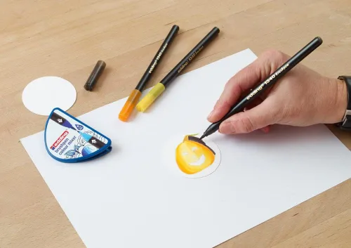 Miniatura 3 de edding 1340 pincel - azul - 1 bolígrafo - punta de pincel flexible - rotulador para pintar, escribir y dibujar - diarios de viñetas, letras a mano