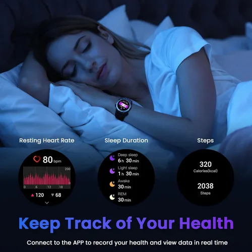 Miniatura 4 de Relojes inteligentes militares para hombres (respuesta/hacer llamadas), reloj de fitness de 1.39 pulgadas con monitor de sueño con podómetro