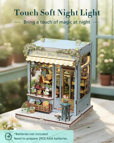 Miniatura 3 de Cutefun - Kit de rincón de libros - Kit de casa en miniatura DIY para adultos y adolescentes, kit de rompecabezas de madera 3D en miniatura con LED