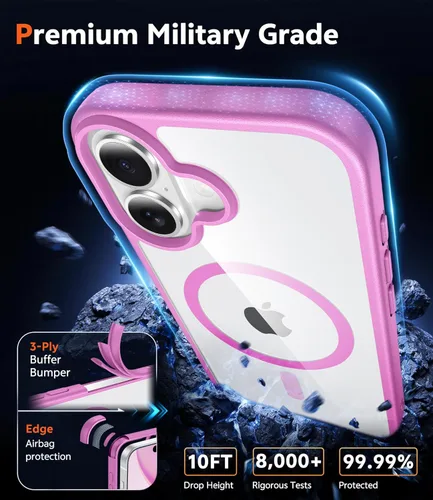 Miniatura 409 de FNTCASE Funda para iPhone 13 Pro-Max: Fundas magnéticas transparentes compatibles con Magsafe Slim anti amarillamiento protección contra caídas