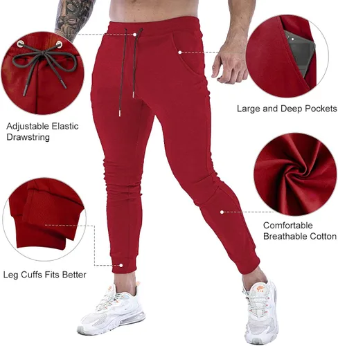 Miniatura 5 de Wangdo Pantalones deportivos ajustados para hombre pantalones de entrenamiento para gimnasio pantalones deportivos cónicos pantalones deportivos