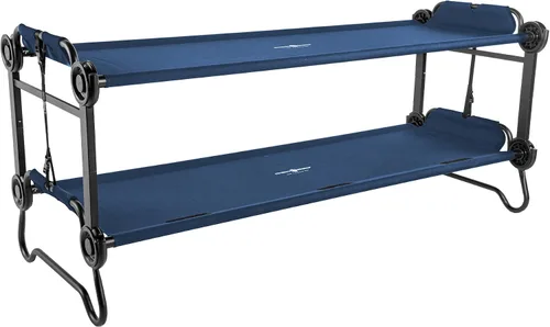 Disc-O-Bed Gran banco convertible para exterior de 2 personas y cuna de camping doble portátil Sistema de literas para adultos, azul marino