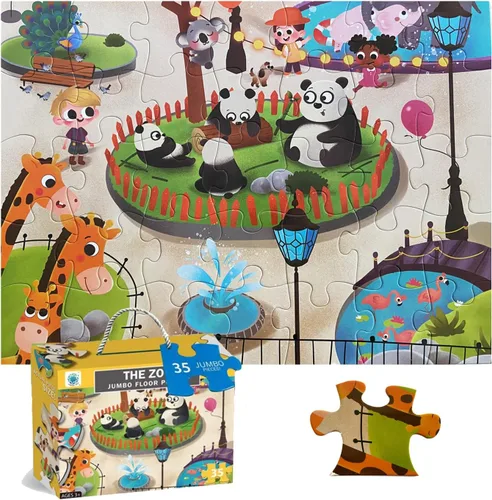 Miniatura 11 de Rompecabezas de piso jumbo para niños, rompecabezas grandes de 35 piezas para niños de 3 a 5 años, juguetes de aprendizaje y educación preescolar