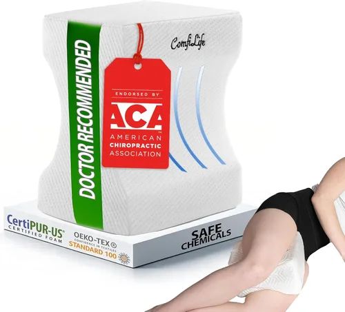 Almohada ortopédica ComfiLife para rodilla para alivio de ciática, dolor de espalda, dolor en la pierna, embarazo, dolor de cadera y en las