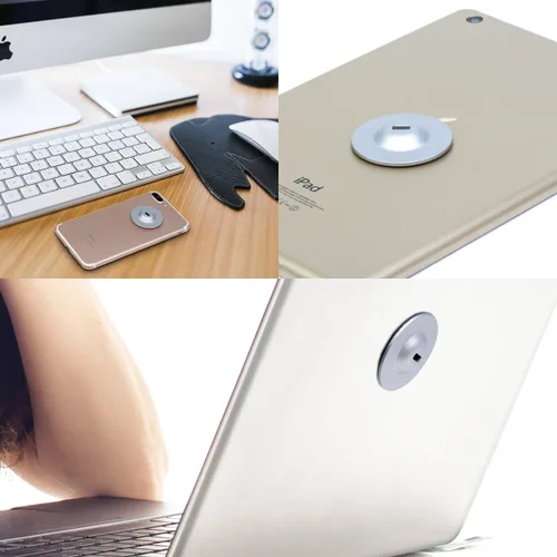 Miniatura 5 de Placa de seguridad adhesiva de anclaje, placa de bloqueo para laptop con ranura, placa de bloqueo universal para laptop, monitor, teléfono Plateado