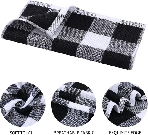 Miniatura 2 de Mordimy Toallas de cocina 100% algodón con tejido de gofre, 13 x 28 pulgadas, paños de cocina súper suaves y absorbentes para secar platos, paquete