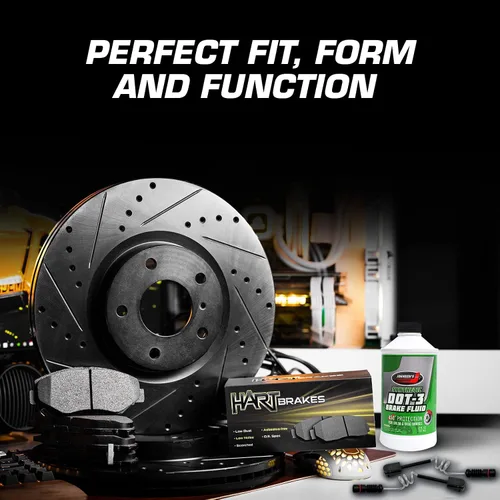 Miniatura 6 de Hart Brakes Kit de frenos y rotores delanteros Pastillas de freno delanteras Rotores y pastillas de freno Pastillas y rotores de freno