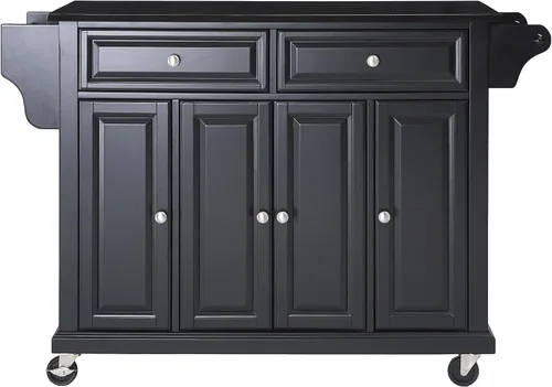 Crosley Furniture isla de cocina con ruedas, Madera, Negro