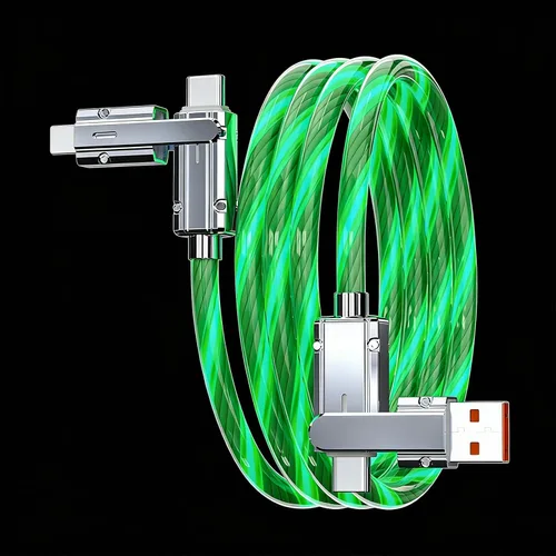 Miniatura 26 de Cable USB PD cargador rápido iluminado (USB 4 en 1 azul), soporta transferencia de datos, se puede utilizar como luz nocturna, longitud del cable