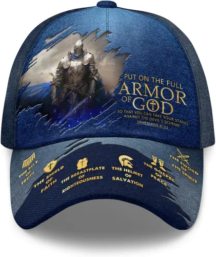 Jesuspirit - Regalos cristianos para hombres - Gorra clásica de la Armadura de Dios - Regalo para papá en el Día del Padre, Gorra clásica del Hombre