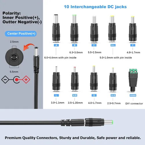 Miniatura 5 de 27V 1A 0.5A Cargador 27.0V 1.0A Cable de alimentación Adaptador de CA 27W Fuente de alimentación conmutada DC 27V 1000mA 500mA Adaptador Regulado