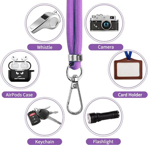 Miniatura 6 de CACOE Cordón para teléfono, 2 unidades, 1 correa ajustable para el cuello, 1 correa de muñeca, 2 almohadillas, cordones universales multifuncionales