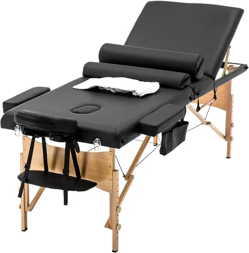 Miniatura 11 de BestMassage Cama de Masaje Portátil Mesa de Masaje de 28 Pulgadas de Ancho Cama de Pestañas Altura Ajustable Cuero PU 2 Plegable con Bolsa Oxford