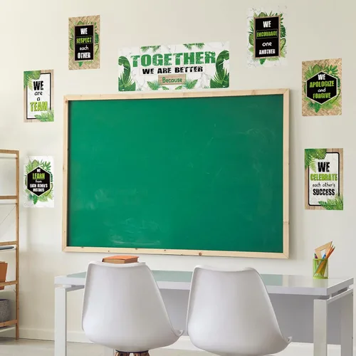 Miniatura 6 de Póster de plantas verdes, decoración de tablón de anuncios, juego de decoración de boletines de vegetación de verano, recortes de plantas