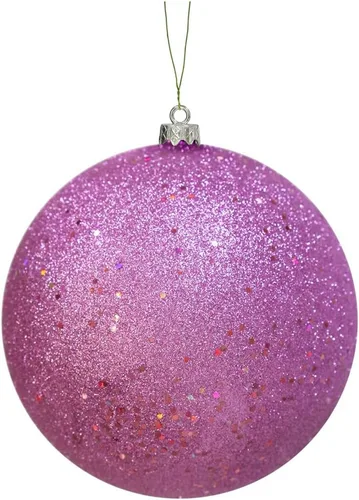 Miniatura 34 de Vickerman Adorno de bola de Navidad inastillable con acabado de lentejuelas con tapa perforada, 6 por bolsa, 4 pulgadas, color negro