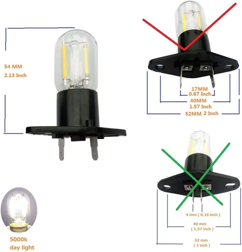 Miniatura 3 de Luz LED de filamento 1.5 W Z187 Bombilla de microondas 125 V 20 W equivalente a lámparas incandescentes para Galanz Refrigerador Microondas Horno