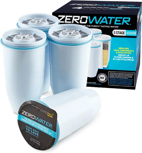 ZeroWater Filtro de Repuesto Oficial - Filtro de Agua de Reemplazo de 5 Etapas 0 TDS Certificado IAPMO para Reducir Plomo, Cromo y PFOA/PFOS Paquete