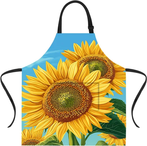 Miniatura 38 de ANNA QUEEN Delantal de Feliz Navidad para mujeres y hombres con bolsillos, delantal de muñeco de nieve, delantal de cocina ajustable para cocinero