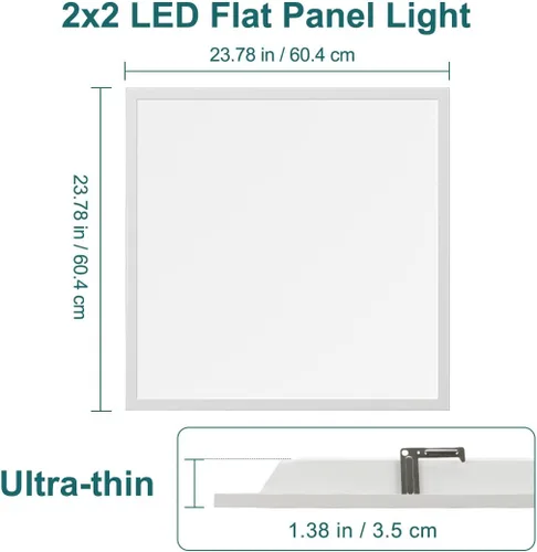 Miniatura 7 de kadision Luz LED de panel plano de 2 x 2, 50 W/45 W/40 W/30 W/25 W ajustable, 5000 K/4000 K/3500 K seleccionable, 5500LM 0-10V luces de techo