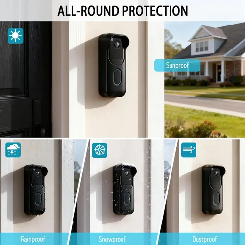 Miniatura 5 de Funda de silicona para Blink Video Doorbell (2.ª generación), funda protectora de silicona resistente a la intemperie con borde para la nueva cámara