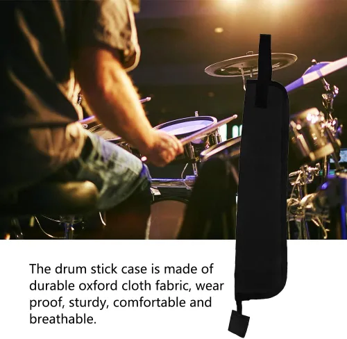 Miniatura 6 de Watris Veiyi Bolsa de baqueta, bolsa portátil para baqueta, bolsa para colgar de mazo de percusión, bolso de baqueta con asa (negro)