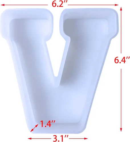 Miniatura 7 de Molde de silicona para letras del alfabeto inglés de 6 pulgadas, 26 unidades, molde de fundición de resina en mayúscula y letra grande