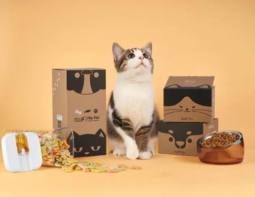 Miniatura 8 de Felli Flip Tite Contenedor de comida para mascotas con tapas herméticas, recipiente acrílico libre de BPA con asas de hueso de pata de pescado