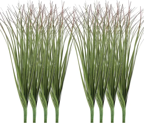 FOIMAS 24pcs Artificial Grass Plants,9.84" Faux Shrubs Wheat Grass Greenery Stems Fake Plants for Indoor Outdoor Home Decoration