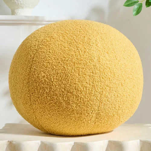 Miniatura 10 de Almohada de Bola de 11.8 Pulgadas, Almohadas Redondas Nórdicas de Lanzar Bouclé, Almohada de Bola con Forma de Esfera, Almohada Decorativa Redonda