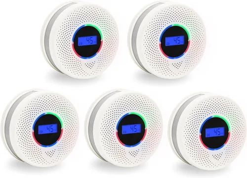 Miniatura 9 de Detector de humo y monóxido de carbono con batería de 10 años, alarma de humo y CO 2 en 1 con pantalla digital, alarma confiable contra incendios