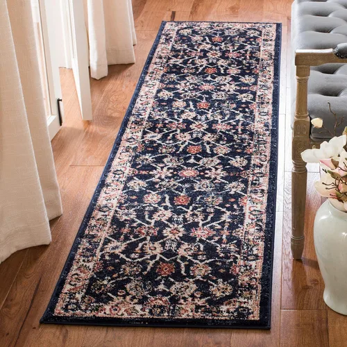 Miniatura 5 de SAFAVIEH Colección Charleston Alfombra de Acento - 2 pies x 5 pies, Gris & Gris Oscuro, Diseño Oriental con Efecto Desgastado, No Desprende Pelusa