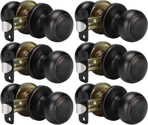 Miniatura 29 de Goldenwarm - Perillas interiores de puerta de bronce aceitado, perillas para puerta de dormitorio, pomo de puerta de bronce con privacidad, perilla