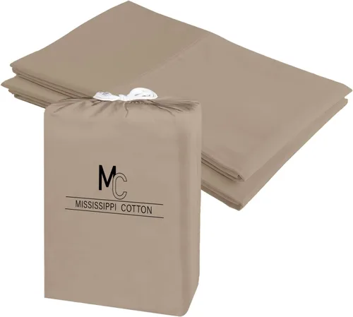 Miniatura 16 de Juego de 4 fundas de almohada tamaño King, color gris oscuro, fundas de almohada egipcias de una sola capa de fibra larga 100% algodón, tejido