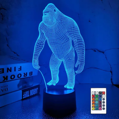 3D Night Light Ape Gorilla LED Luz nocturna para bebé guardería mono lámpara para habitación de los niños decoración del hogar regalos de Navidad
