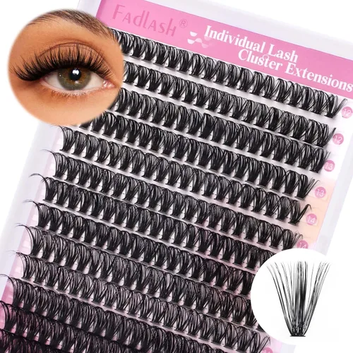 Miniatura 53 de Extensiones de pestañas en racimo 20D, bandeja mixta con pestañas individuales en racimo, de visón negro, para colocar en casa, maquillaje