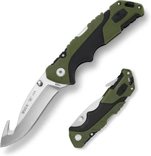 Buck Knives 660 Plegable Pursuit Cuchillo de caza plegable grande con Guthook, 3-5/8" 420HC hoja de acero