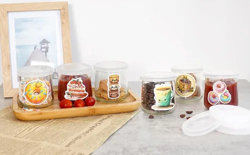 Miniatura 6 de Oui - Juego de 48 tapas para tarros de yogur Oui, tapas de repuesto de plástico transparente compatibles con tarros de yogur Oui, tapas para tarros