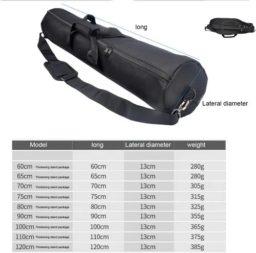 Miniatura 9 de Bolsa de transporte para trípode de 15.7-47.2 in, trípode impermeable, almacenamiento de transporte de viaje con correa de hombro acolchada y asa