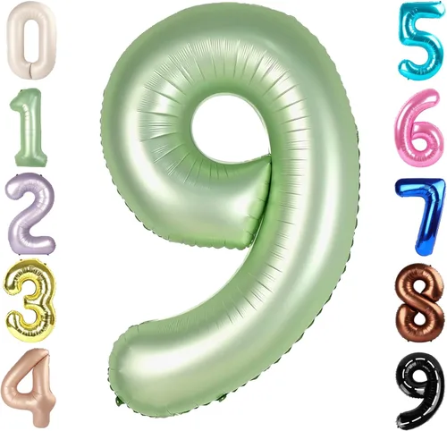 Miniatura 438 de Globos de números de 5 globos de 40 pulgadas, decoraciones de cumpleaños azules para niños y niñas, globos de números azul marino grandes