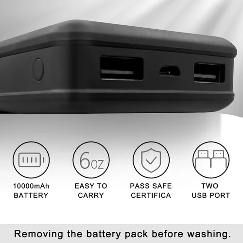 Miniatura 3 de Loowoko Chaleco térmico para hombre con batería incluida, chalecos eléctricos ligeros para hombres recargables para invierno