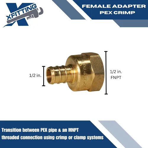Miniatura 3 de 10 piezas XFITTING 1/2" PEX 1/2" HEMBRA NPT ADAPTADOR ROSCADO LATÓN CONEXIÓN - LATÓN, PUERTO COMPLETO