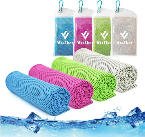 Miniatura 10 de Toalla de enfriamiento, paquete de 4 toallas de microfibra fría fría para la cabeza, bandana para el cuello (40 x 12 pulgadas) para atletas