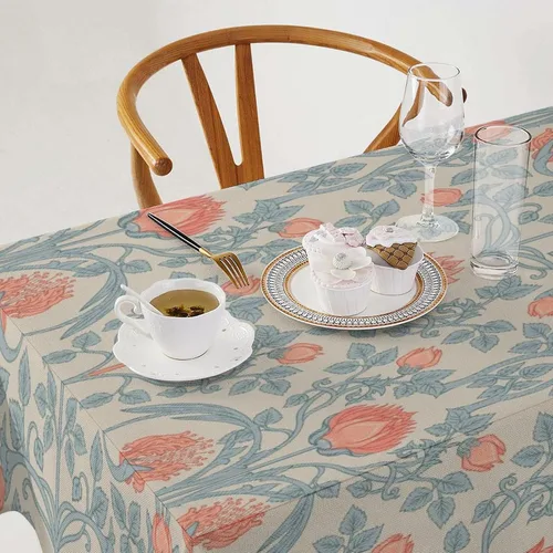 Miniatura 90 de Mantel Floral Retro de Pájaros, Diseño Original Bohemio William Morris Estampado Cubierta de Mesa para Hogar Picnic Fiesta Comedor Cocina William