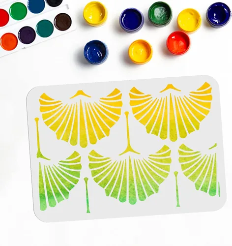 MAYJOYDIY Plantilla de hoja de ginkgo de 11.7 x 8.3 pulgadas, plantillas geométricas de dibujo de hojas de Gingko, plantillas de pintura