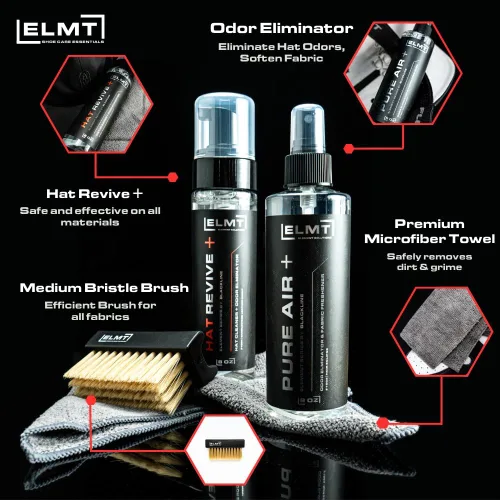 Miniatura 3 de Blackline ELMT Hat Cleaning Kit — 5-in-1 Hat Cleaner for Baseball Caps, Cotton, Wool — Quick-Drying, US-Made, Cleans 50+ Hats