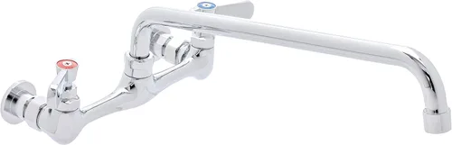 DuraSteel Grifo de Fregadero de Cocina Comercial - Sin Plomo de 8" de Centro para Montaje en Pared, Grifo de Fregadero Utilitario con Caño Giratorio