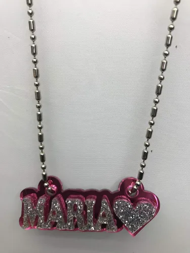 Miniatura 8 de MIRROR MANIA Collar con nombre personalizado con placa de nombre, aspecto de diamante, hecho a pedido, deslumbrante e impresionante, Acrílico