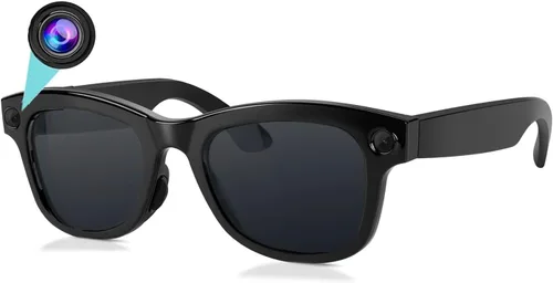 Lentes inteligentes con cámara, gafas de video HD 1080P, gafas de sol de protección UV con traducción AI en tiempo real, audio Bluetooth, sonido de