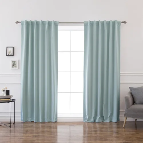 Miniatura 11 de Best Home Fashion cortina opaca con aislamiento térmico sólido para grifo, 215 centímetros de largo. Gris Oscuro